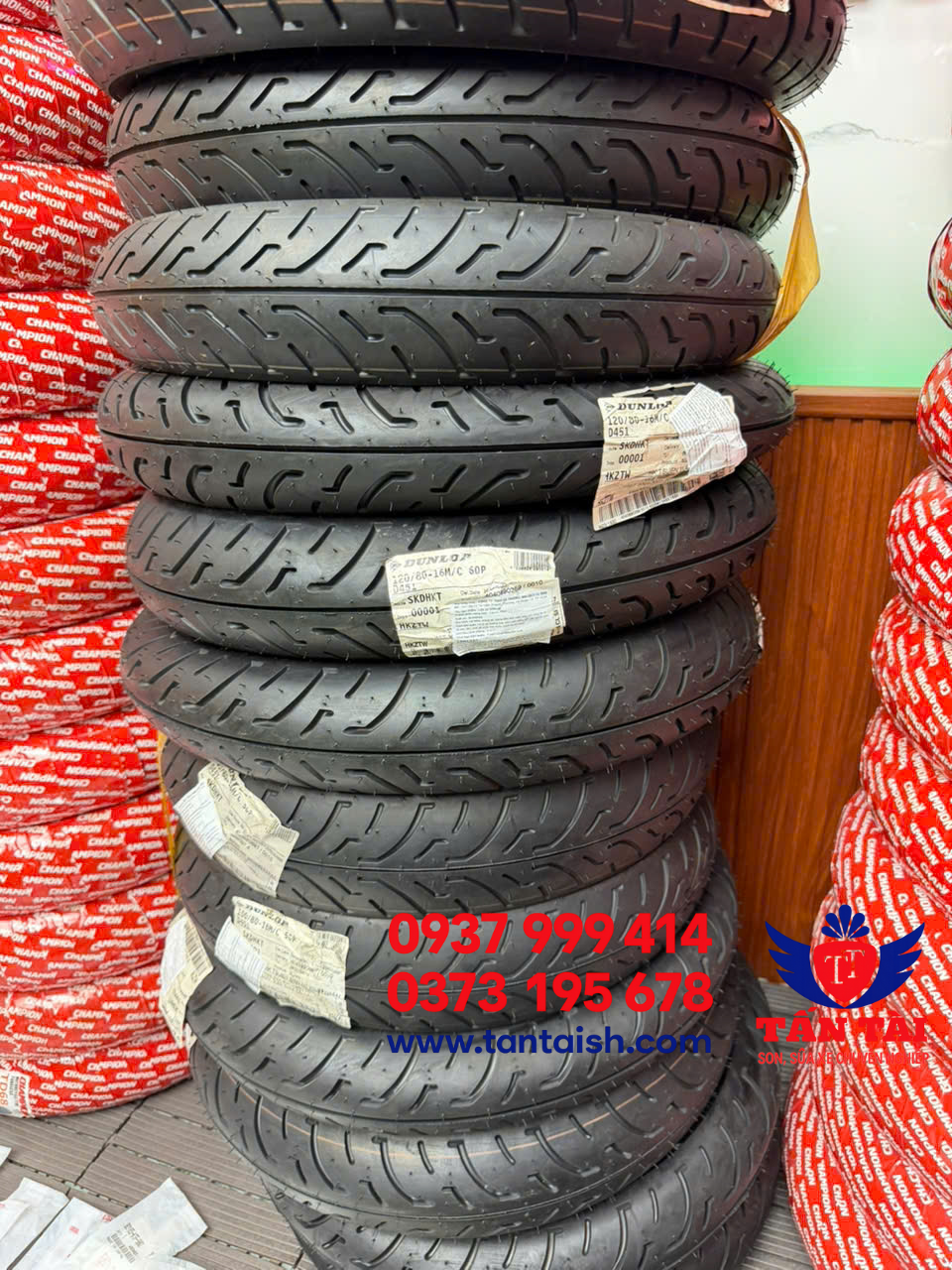Vỏ xe Dunlop D451 zin theo xe Honda SH Ý - Chuyên phụ tùng SH Ý nhập khẩu